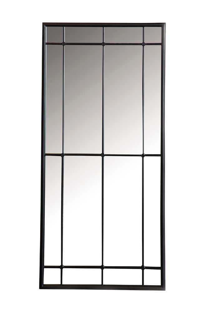 Annetta Rectangular Window Pane Wall Mirror Black - 962913 - Bien Home Furniture & Electronics