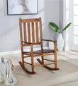 Annie Golden Brown Slat Back Wooden Rocking Chair - 609457 - Bien Home Furniture & Electronics