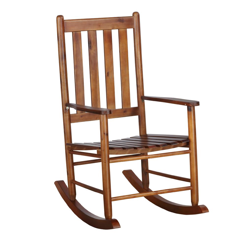 Annie Golden Brown Slat Back Wooden Rocking Chair - 609457 - Bien Home Furniture &amp; Electronics