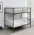 Anson Gunmetal Twin over Twin Bunk Bed with Ladder - 400739T - Bien Home Furniture & Electronics