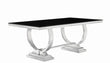 Antoine Chrome/Black Rectangular Dining Table - 107871 - Bien Home Furniture & Electronics