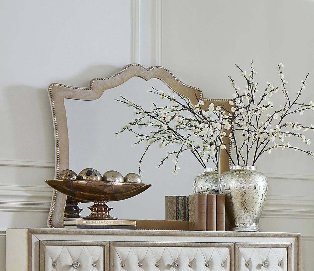 Antonella Camel Mirror with Nailhead Trim - 223524 - Bien Home Furniture & Electronics