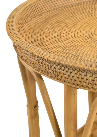 Antonio Natural Round Rattan Tray Top Accent Table - 936070 - Bien Home Furniture &amp; Electronics