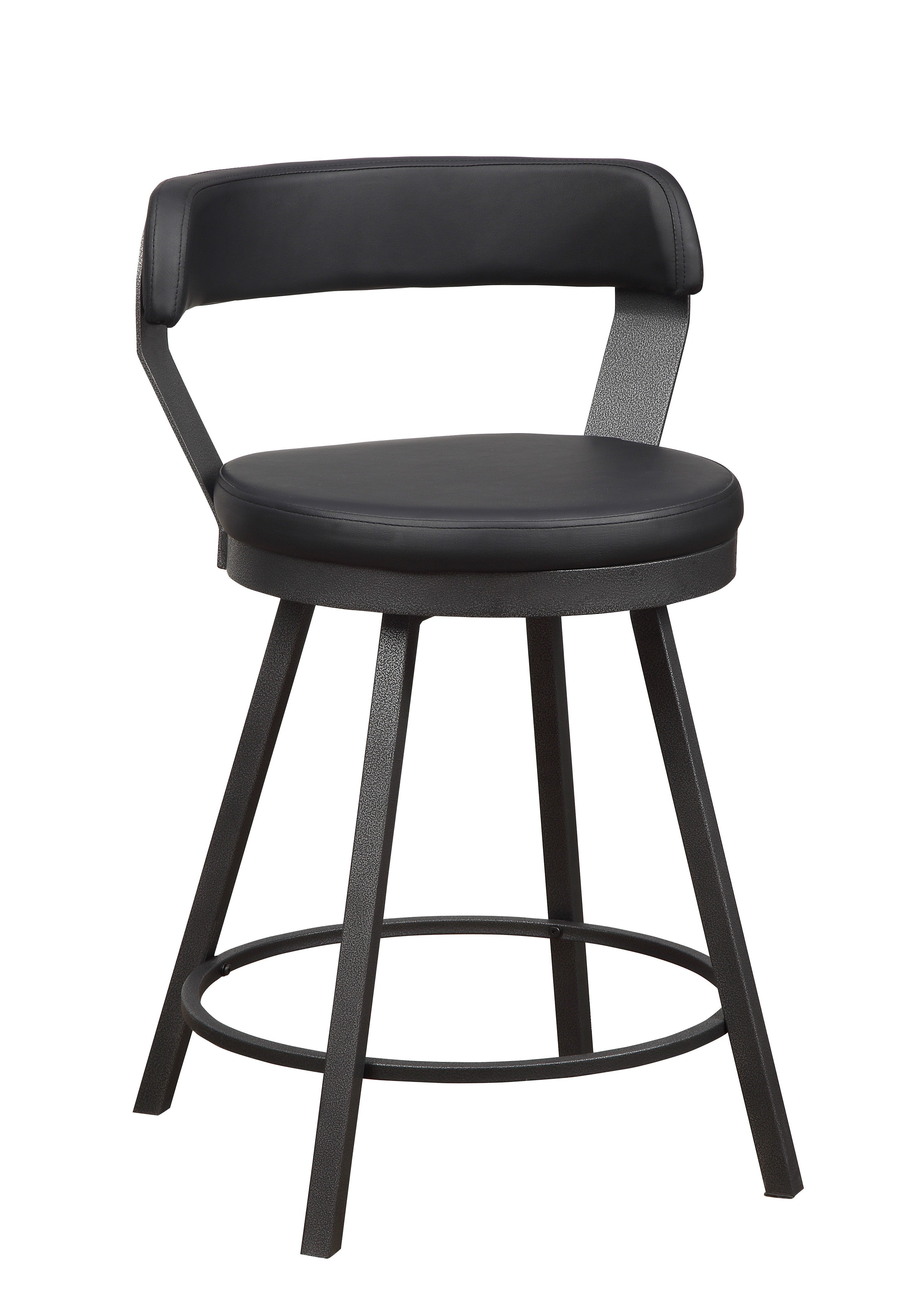 Appert Black/Dark Gray Swivel Counter Chair, Set of 2 - 5566-24BK3A - Bien Home Furniture &amp; Electronics