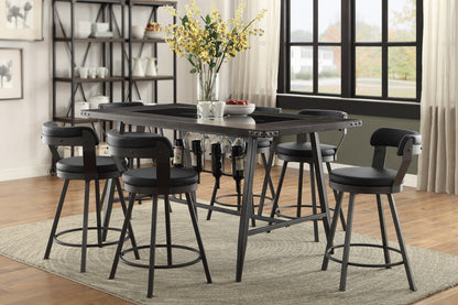 Appert Black/Dark Gray Swivel Counter Chair, Set of 2 - 5566-24BK3A - Bien Home Furniture &amp; Electronics