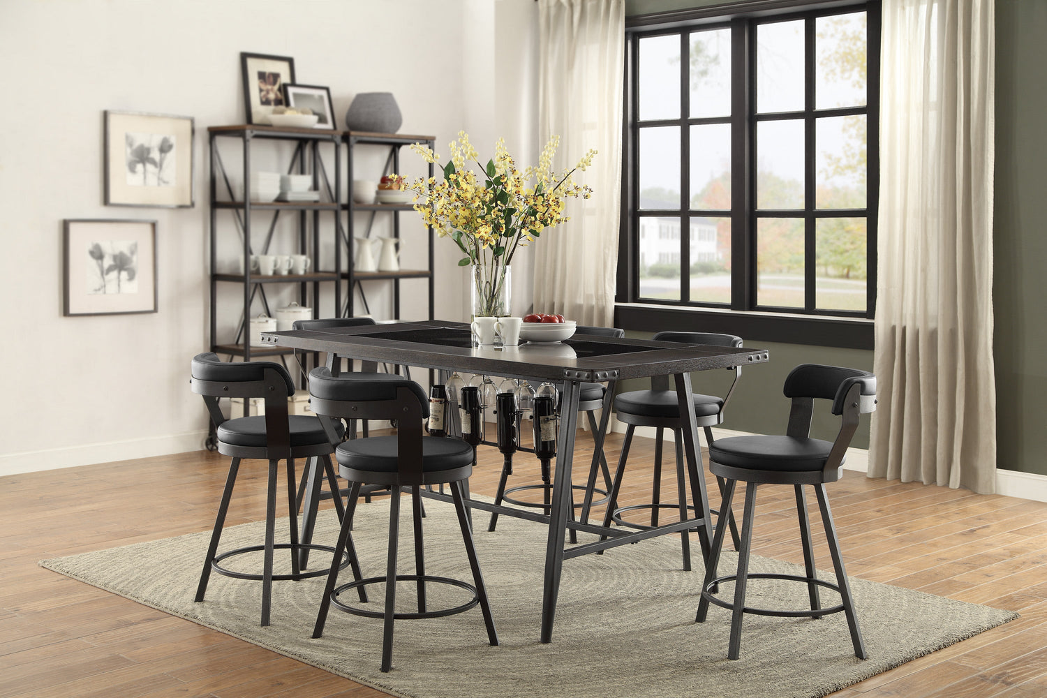 Appert Brown/Dark Gray Counter Height Table - SET | 5566-36 | 5566-36G - Bien Home Furniture &amp; Electronics