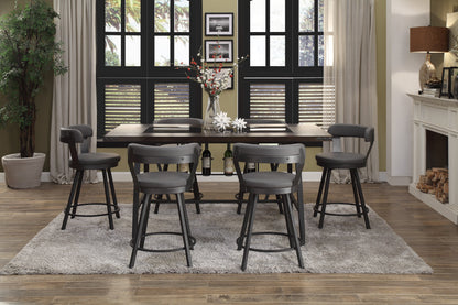 Appert Gray/Dark Gray Swivel Counter Chair - 5566-24GY3A - Bien Home Furniture &amp; Electronics