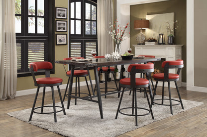 Appert Red/Dark Gray Swivel Counter Chair, Set of 2 - 5566-24RD - Bien Home Furniture &amp; Electronics