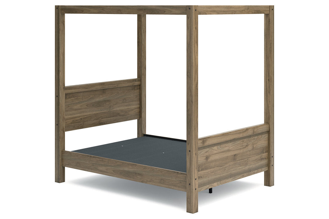 Aprilyn Honey Full Canopy Bed - SET | EB1187-181 | EB1187-186 | EB1187-189 - Bien Home Furniture &amp; Electronics