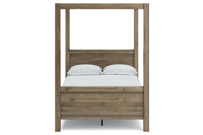Aprilyn Honey Full Canopy Bed - SET | EB1187-181 | EB1187-186 | EB1187-189 - Bien Home Furniture &amp; Electronics