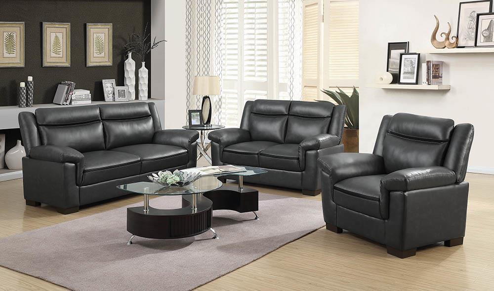 Arabella Upholstered Pillow Top Arm Living Room Set Gray - 506591-S3 - Bien Home Furniture &amp; Electronics
