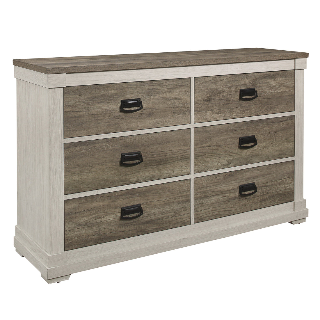 Arcadia White/Weathered Gray Dresser - 1677-5 - Bien Home Furniture &amp; Electronics