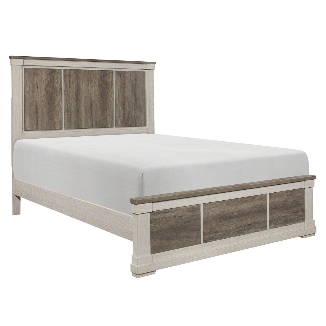 Arcadia White/Weathered Gray Full Bed - 1677F-1* - Bien Home Furniture &amp; Electronics