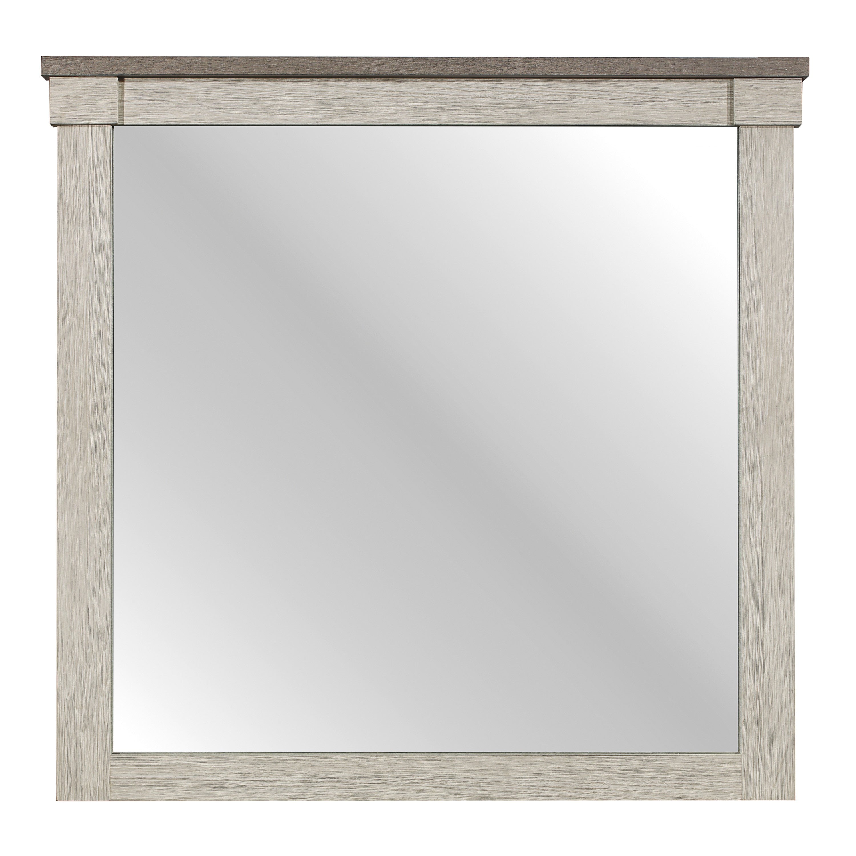Arcadia White/Weathered Gray Mirror (Mirror Only) - 1677-6 - Bien Home Furniture &amp; Electronics