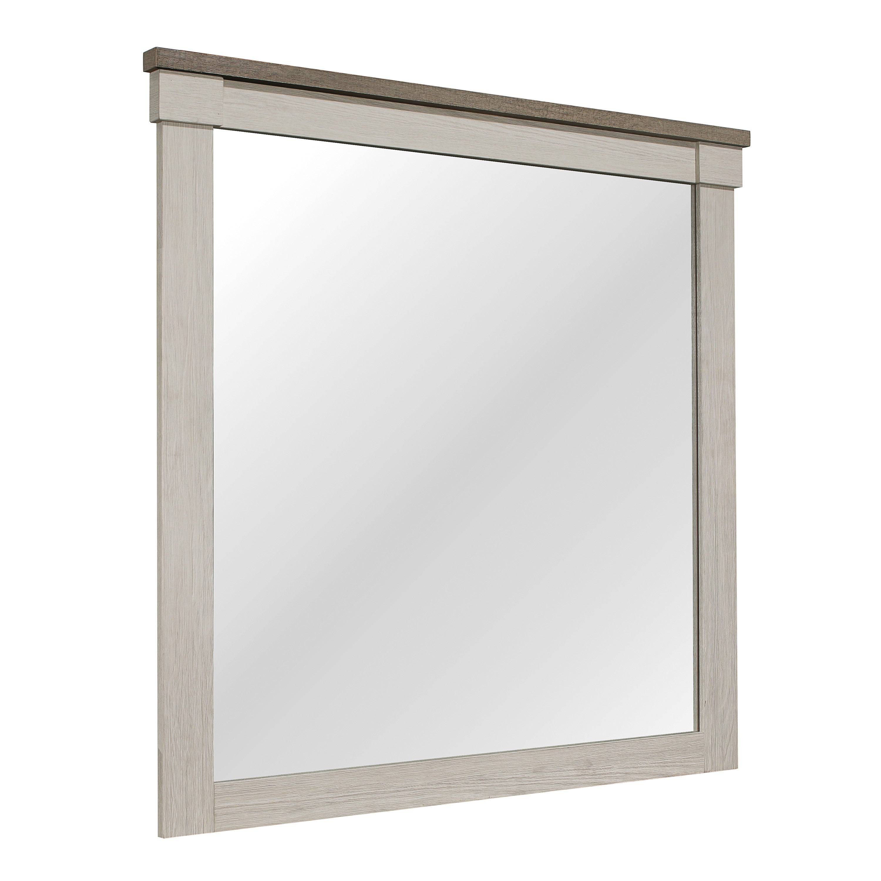 Arcadia White/Weathered Gray Mirror (Mirror Only) - 1677-6 - Bien Home Furniture &amp; Electronics