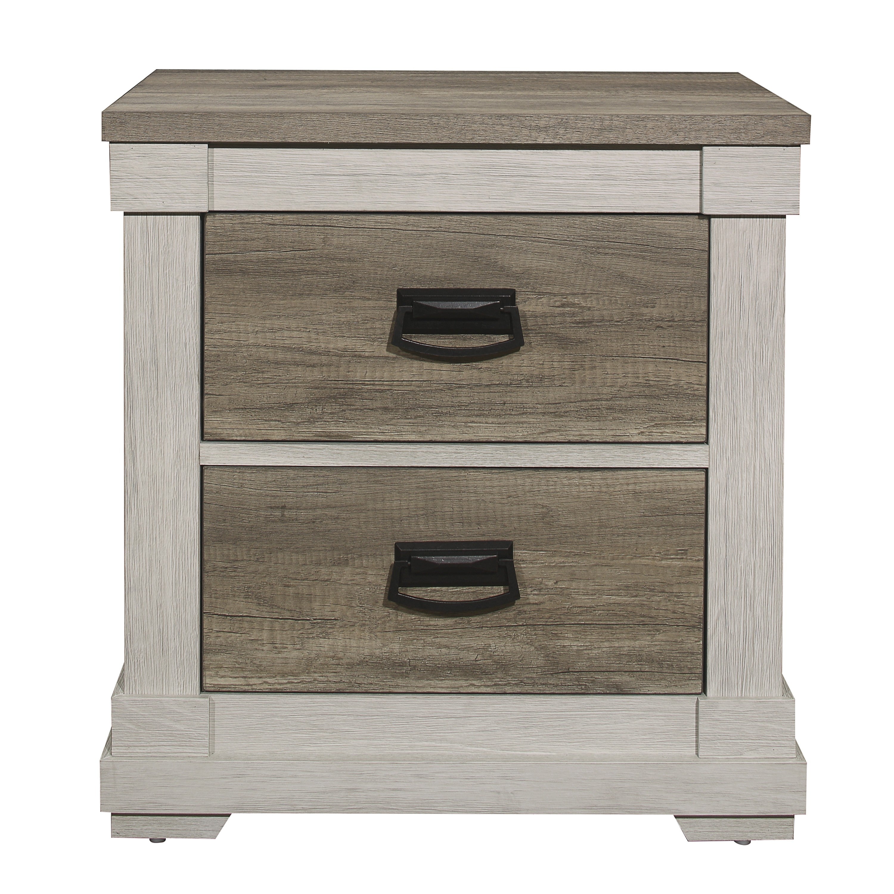 Arcadia White/Weathered Gray Nightstand - 1677-4 - Bien Home Furniture &amp; Electronics