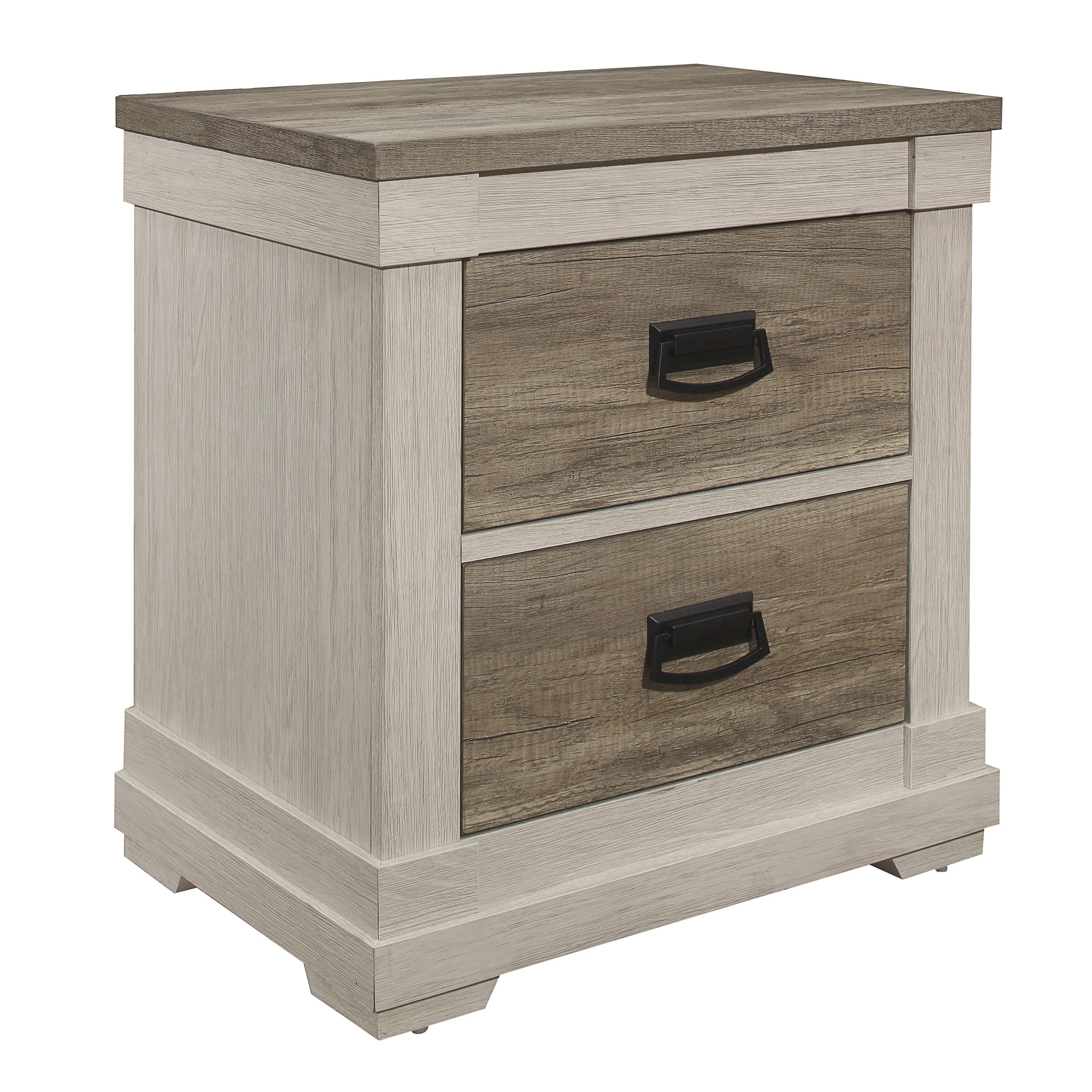 Arcadia White/Weathered Gray Nightstand - 1677-4 - Bien Home Furniture &amp; Electronics