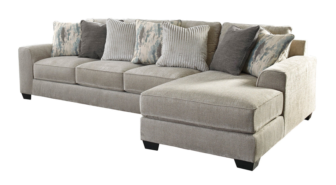 Ardsley Pewter 2-Piece Large RAF Sofa Chaise - SET | 3950417 | 3950466 - Bien Home Furniture &amp; Electronics