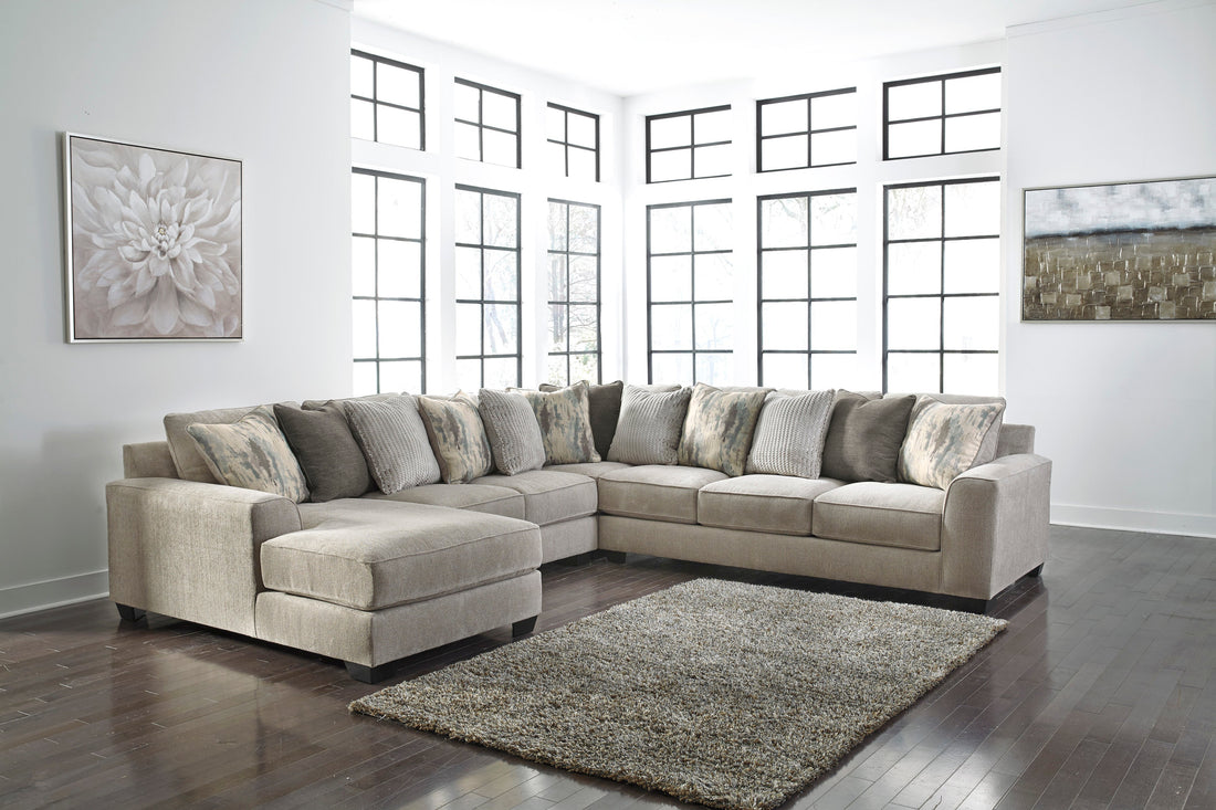 Ardsley Pewter 4-Piece Large LAF Sectional - SET | 3950416 | 3950434 | 3950467 | 3950477 | 3950408 - Bien Home Furniture &amp; Electronics