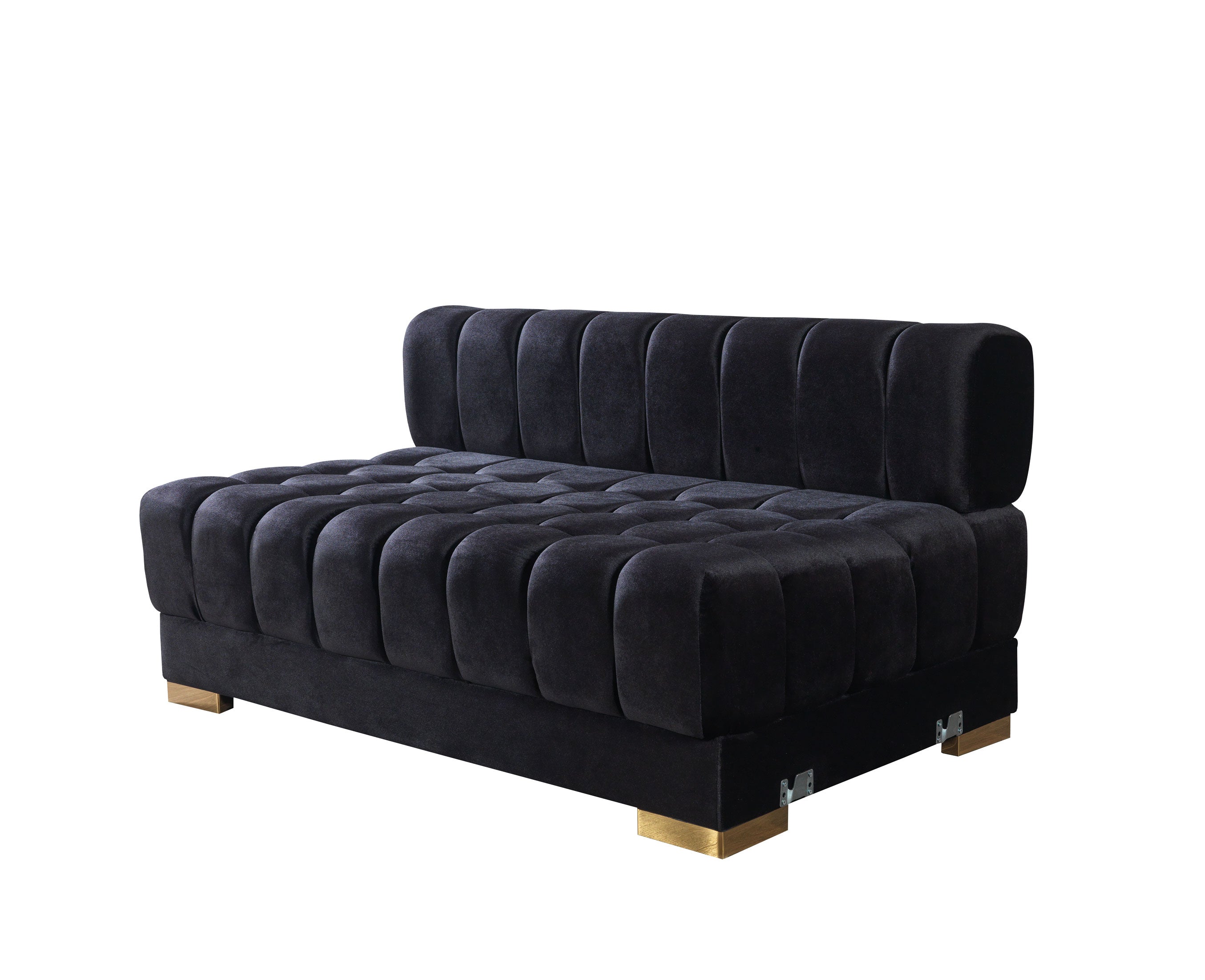 Ariana Black Velvet Double Chaise Sectional - ARIANABLACK-SEC - Bien Home Furniture &amp; Electronics