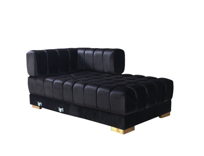 Ariana Black Velvet Double Chaise Sectional - ARIANABLACK-SEC - Bien Home Furniture &amp; Electronics