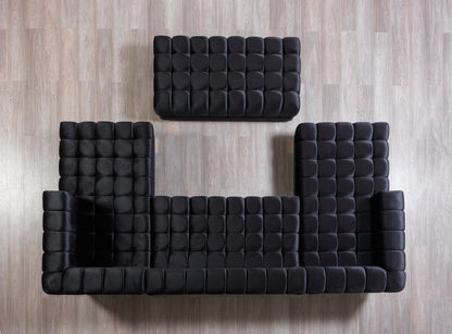 Ariana Black Velvet Double Chaise Sectional - ARIANABLACK-SEC - Bien Home Furniture &amp; Electronics