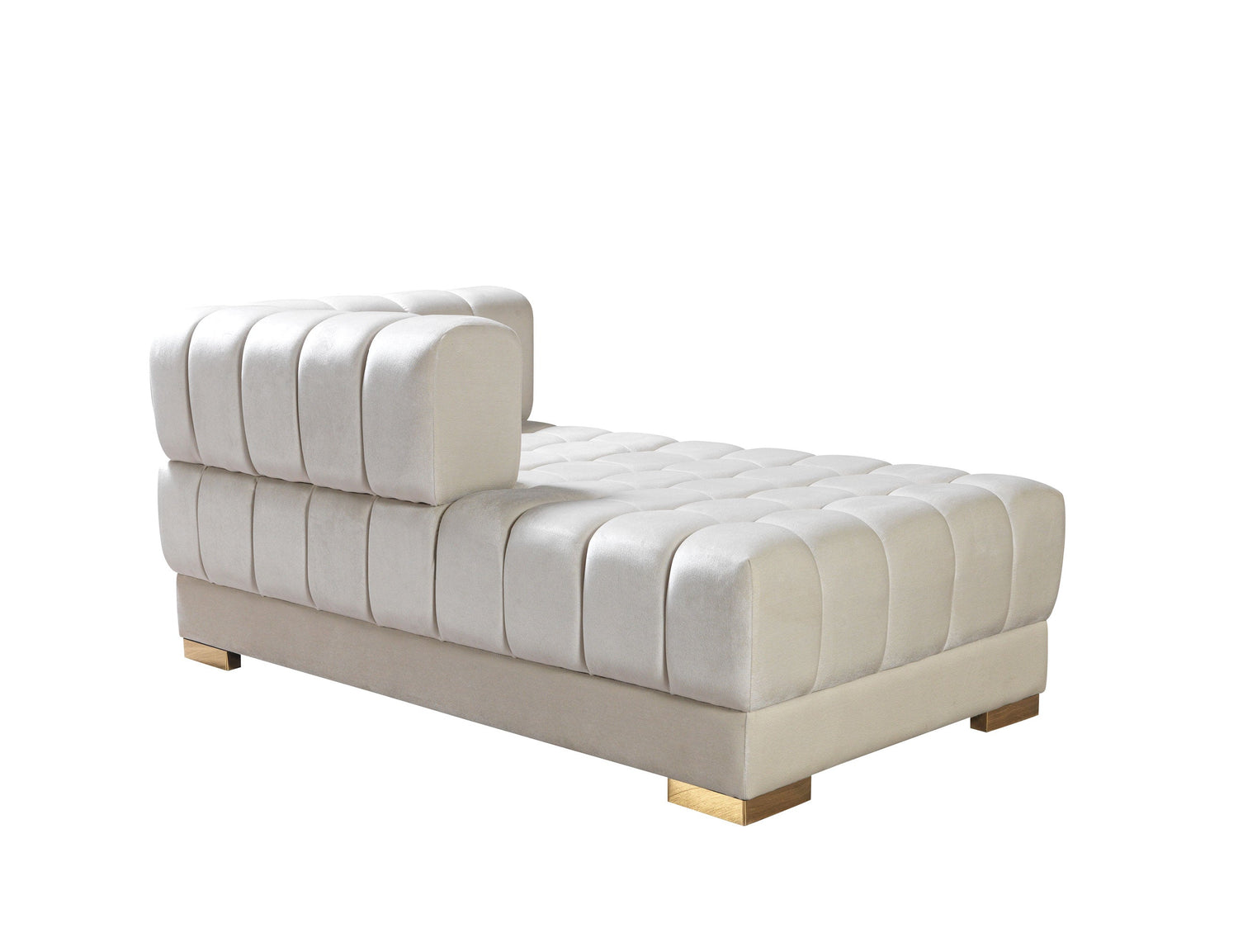 Ariana Ivory Velvet Double Chaise Sectional - ARIANAIVORY-SEC - Bien Home Furniture &amp; Electronics