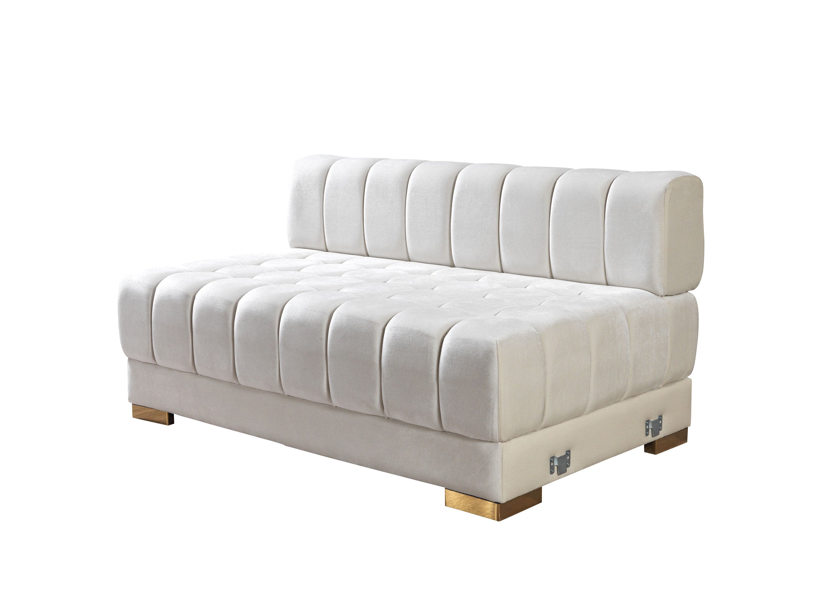 Ariana Ivory Velvet Double Chaise Sectional - ARIANAIVORY-SEC - Bien Home Furniture &amp; Electronics