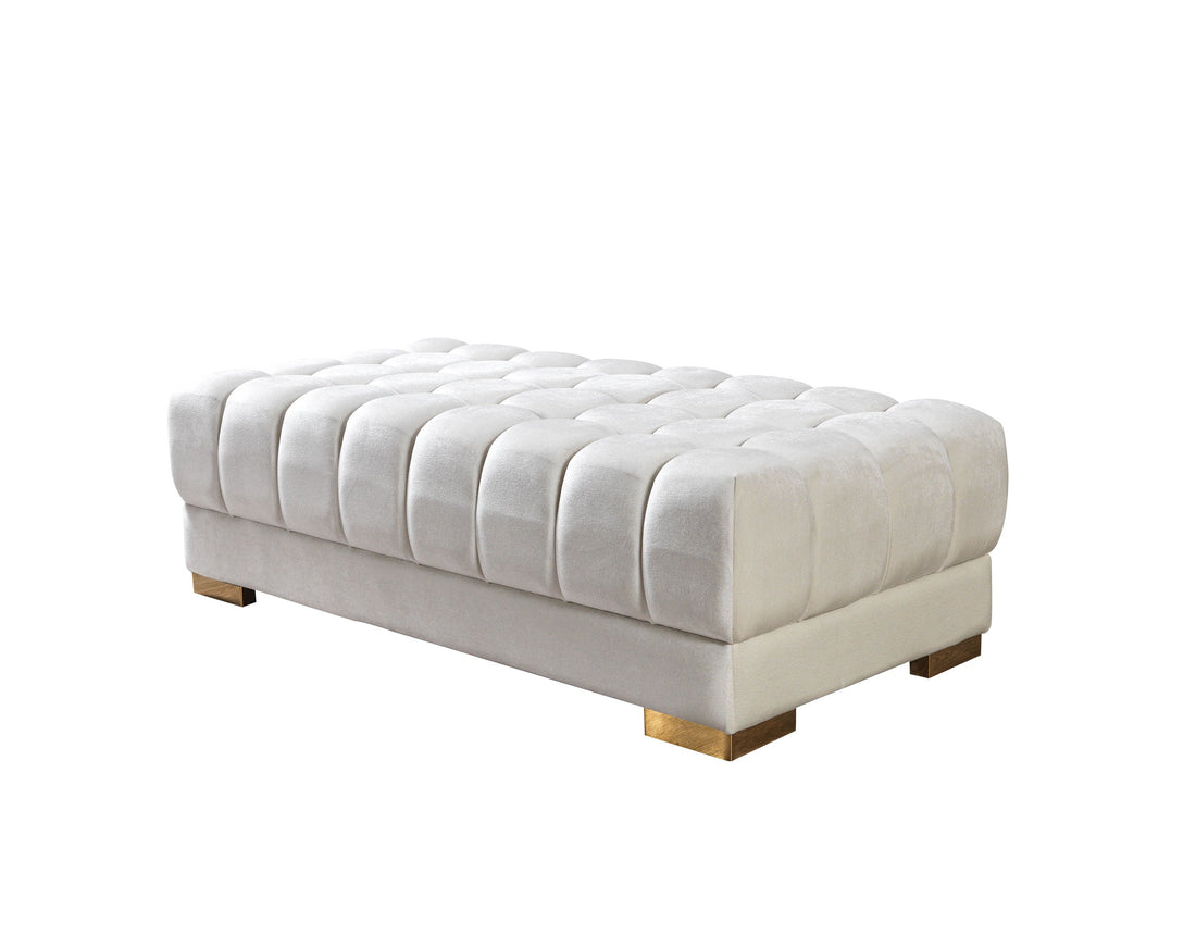 Ariana Ivory Velvet Double Chaise Sectional - ARIANAIVORY-SEC - Bien Home Furniture &amp; Electronics
