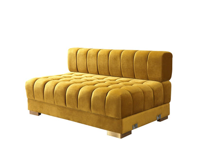 Ariana Mustard Velvet Double Chaise Sectional - ARIANAMUSTARD-SEC - Bien Home Furniture &amp; Electronics