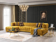 Ariana Mustard Velvet Double Chaise Sectional - ARIANAMUSTARD-SEC - Bien Home Furniture & Electronics