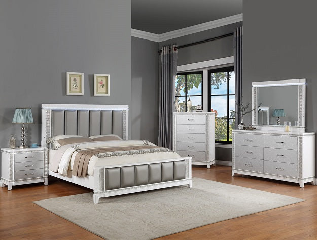 Ariane White/Silver Chest - B1690-4 - Bien Home Furniture &amp; Electronics