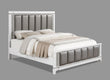 Ariane White/Silver King Upholstered Panel Bed - SET | B1690-K-HB | B1690-K-FB | B1690-KQ-RAIL - Bien Home Furniture & Electronics
