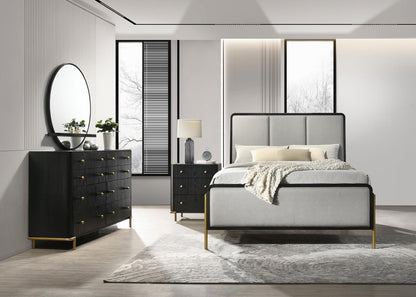 Arini 4-piece Eastern King Bedroom Set Black and Grey - 224331KE-S4 - Bien Home Furniture &amp; Electronics