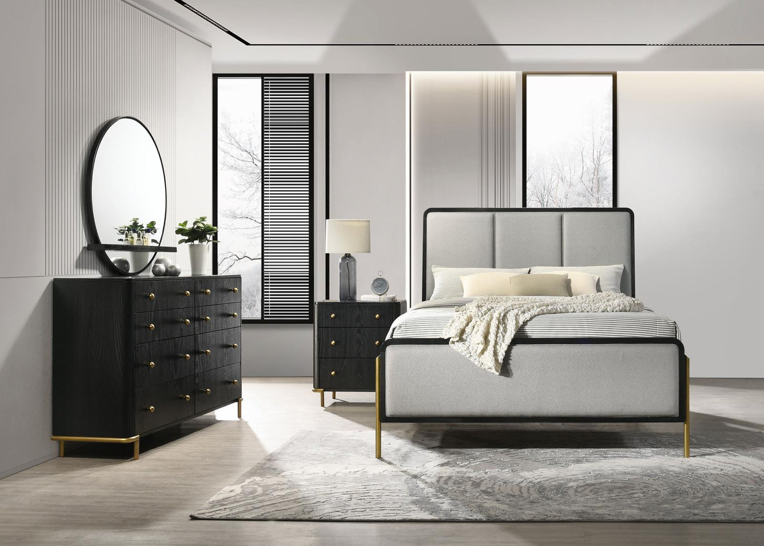 Arini 4-piece Queen Bedroom Set Black and Grey - 224331Q-S4 - Bien Home Furniture &amp; Electronics