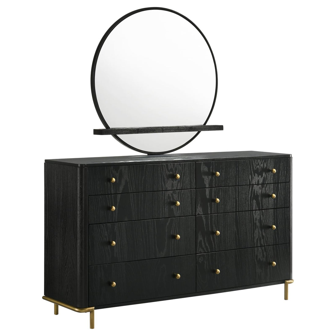 Arini 8-drawer Bedroom Dresser with Mirror Black - 224333M - Bien Home Furniture &amp; Electronics