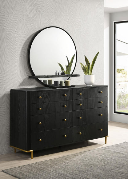 Arini 8-drawer Bedroom Dresser with Mirror Black - 224333M - Bien Home Furniture &amp; Electronics