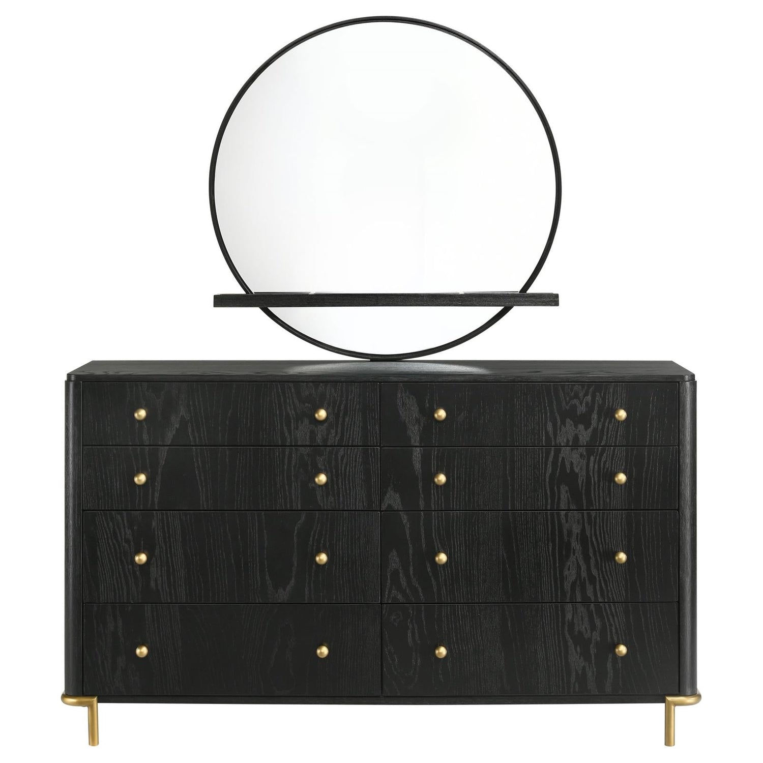 Arini 8-drawer Bedroom Dresser with Mirror Black - 224333M - Bien Home Furniture &amp; Electronics