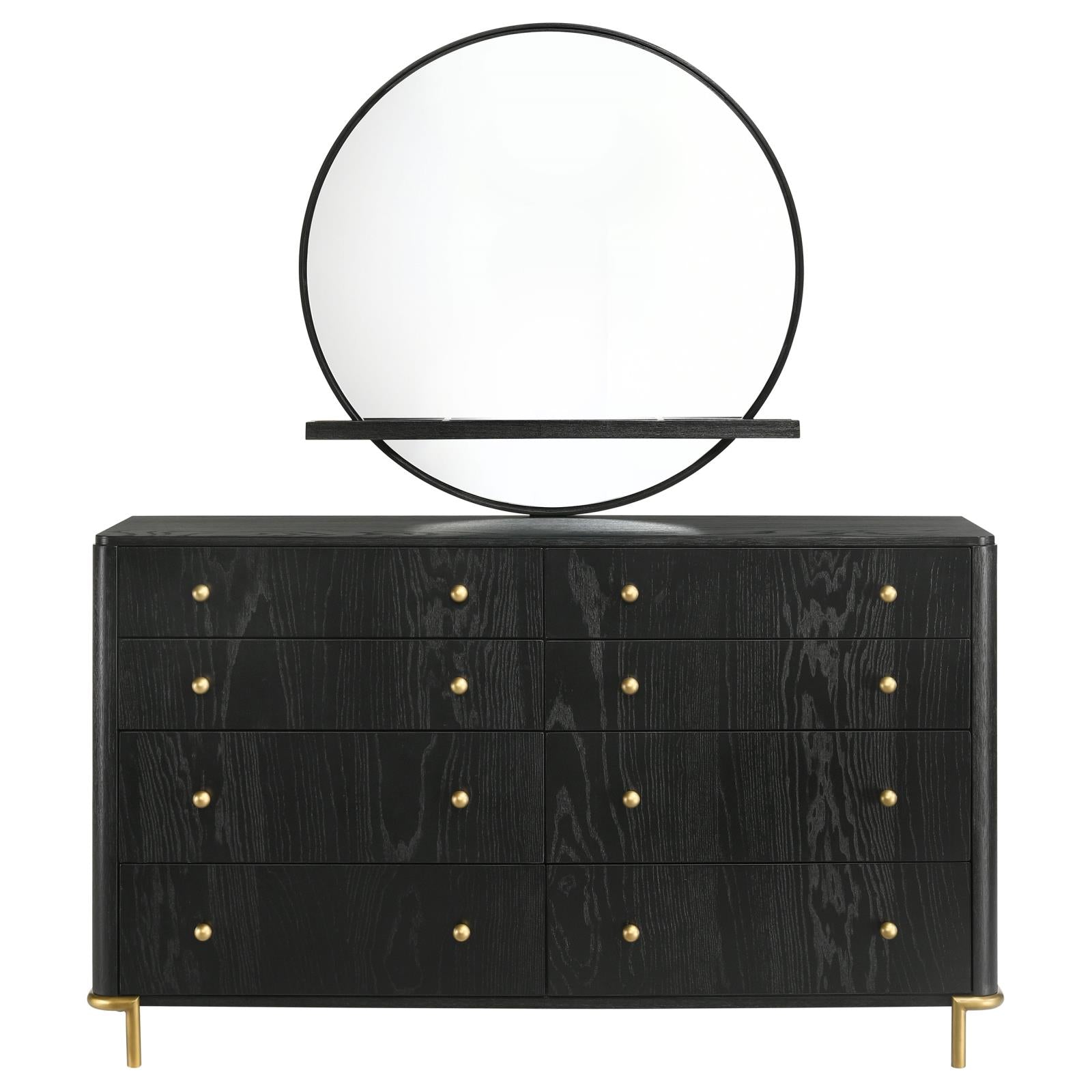 Arini 8-drawer Bedroom Dresser with Mirror Black - 224333M - Bien Home Furniture &amp; Electronics