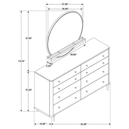 Arini 8-drawer Dresser with Mirror Sand Wash - 224303M - Bien Home Furniture &amp; Electronics