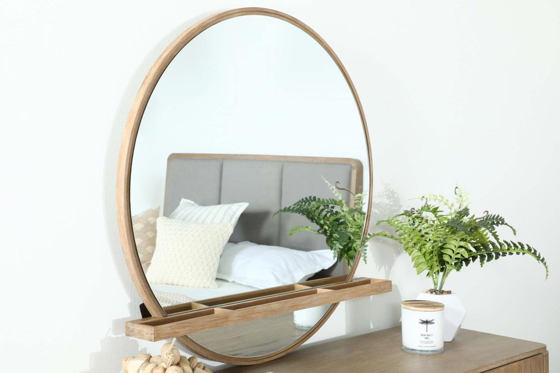 Arini Sand Wash Round Dresser Mirror - 224304 - Bien Home Furniture &amp; Electronics