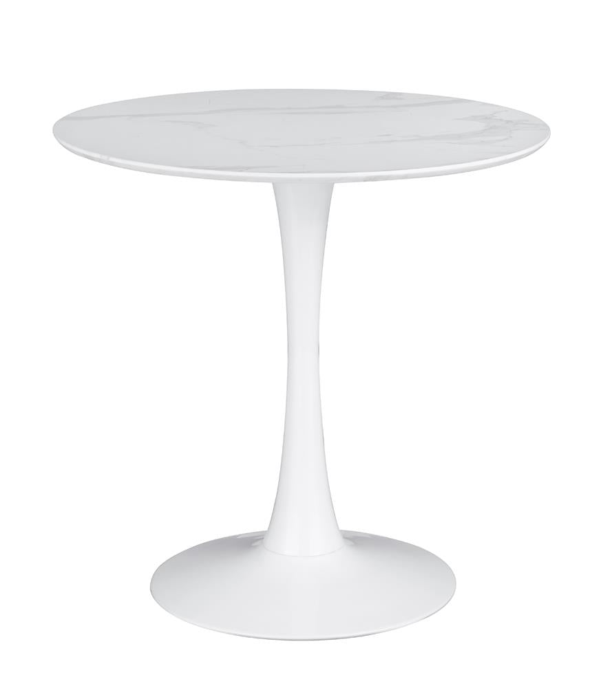 Arkell White 30-inch Round Pedestal Dining Table - 193041 - Bien Home Furniture &amp; Electronics