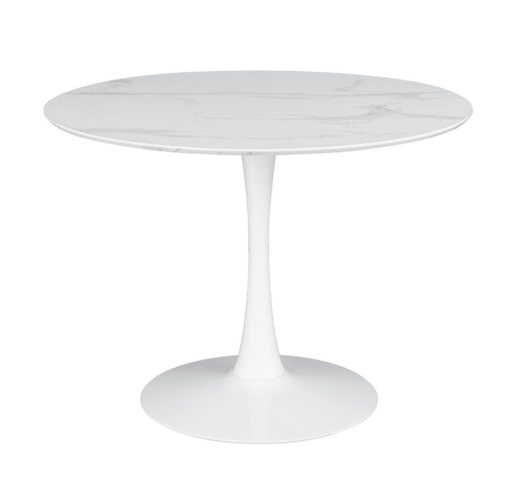 Arkell White 40-inch Round Pedestal Dining Table - 193051 - Bien Home Furniture &amp; Electronics