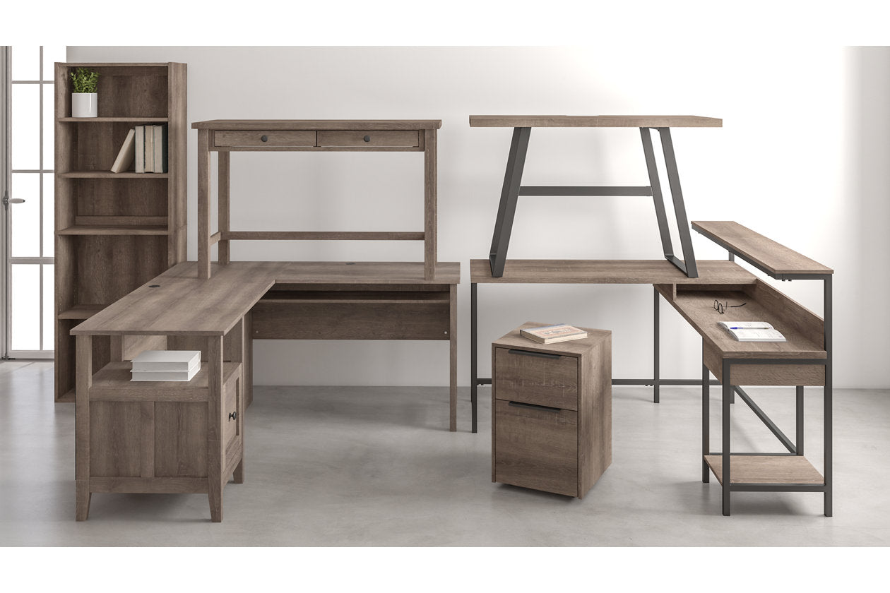 Arlenbry Gray Home Office L-Desk with Storage - H275-24 - Bien Home Furniture &amp; Electronics