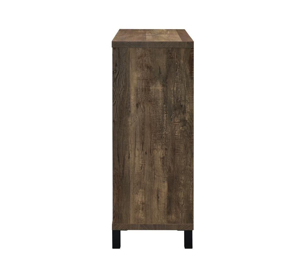 Arlington Rustic Oak Bar Cabinet with Sliding Door - 182852 - Bien Home Furniture &amp; Electronics
