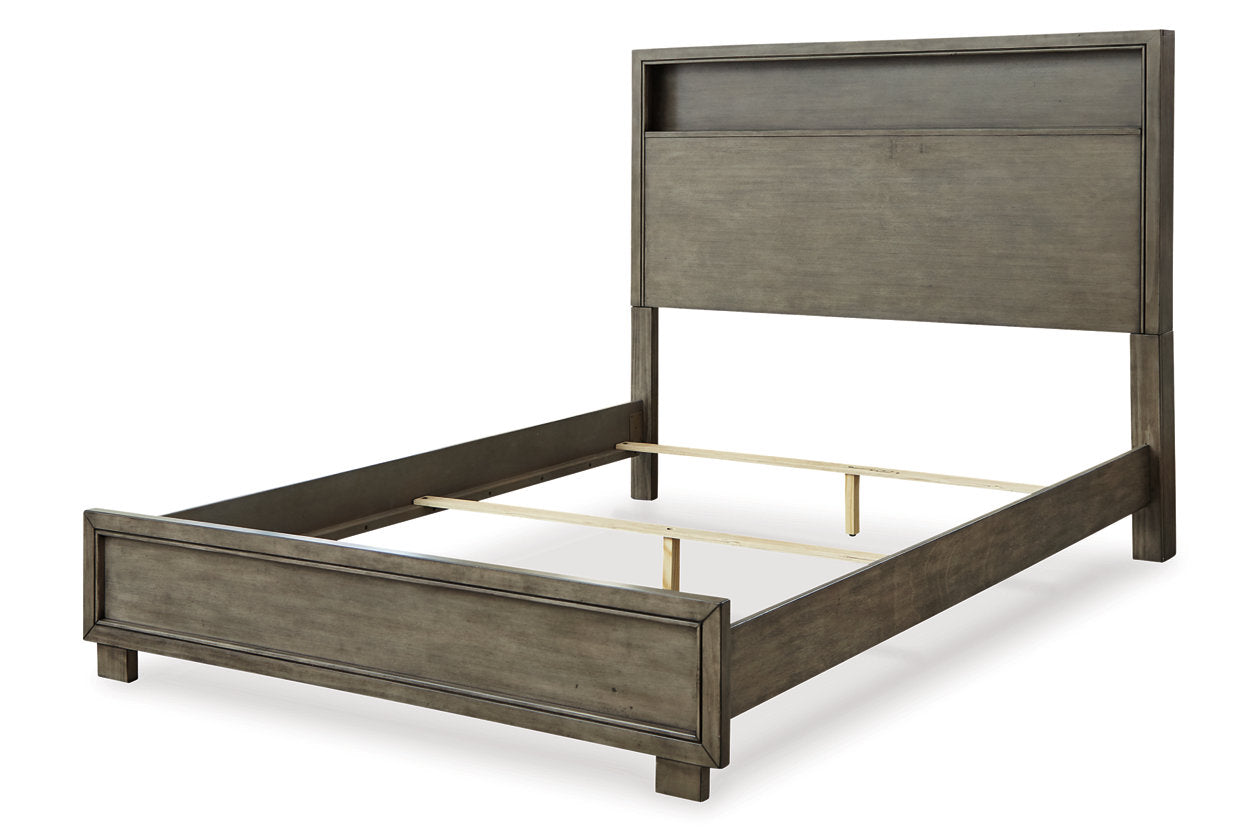 Arnett Gray King Bookcase Bed - SET | B552-82 | B552-97 - Bien Home Furniture &amp; Electronics
