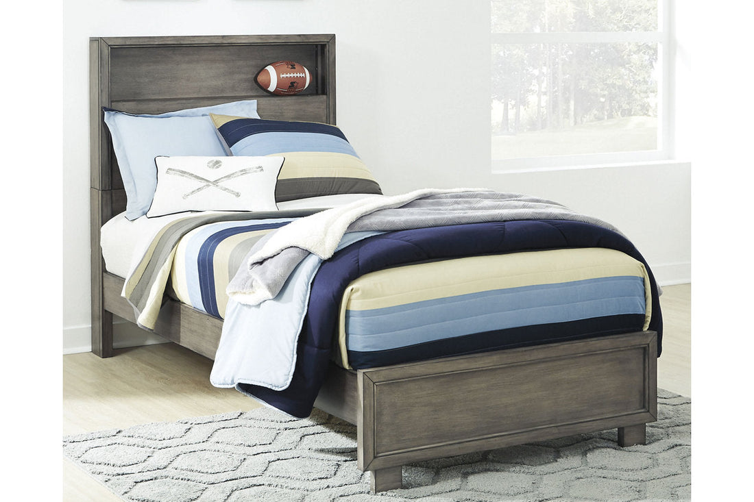 Arnett Gray Twin Bookcase Bed - SET | B552-53 | B552-83 - Bien Home Furniture &amp; Electronics
