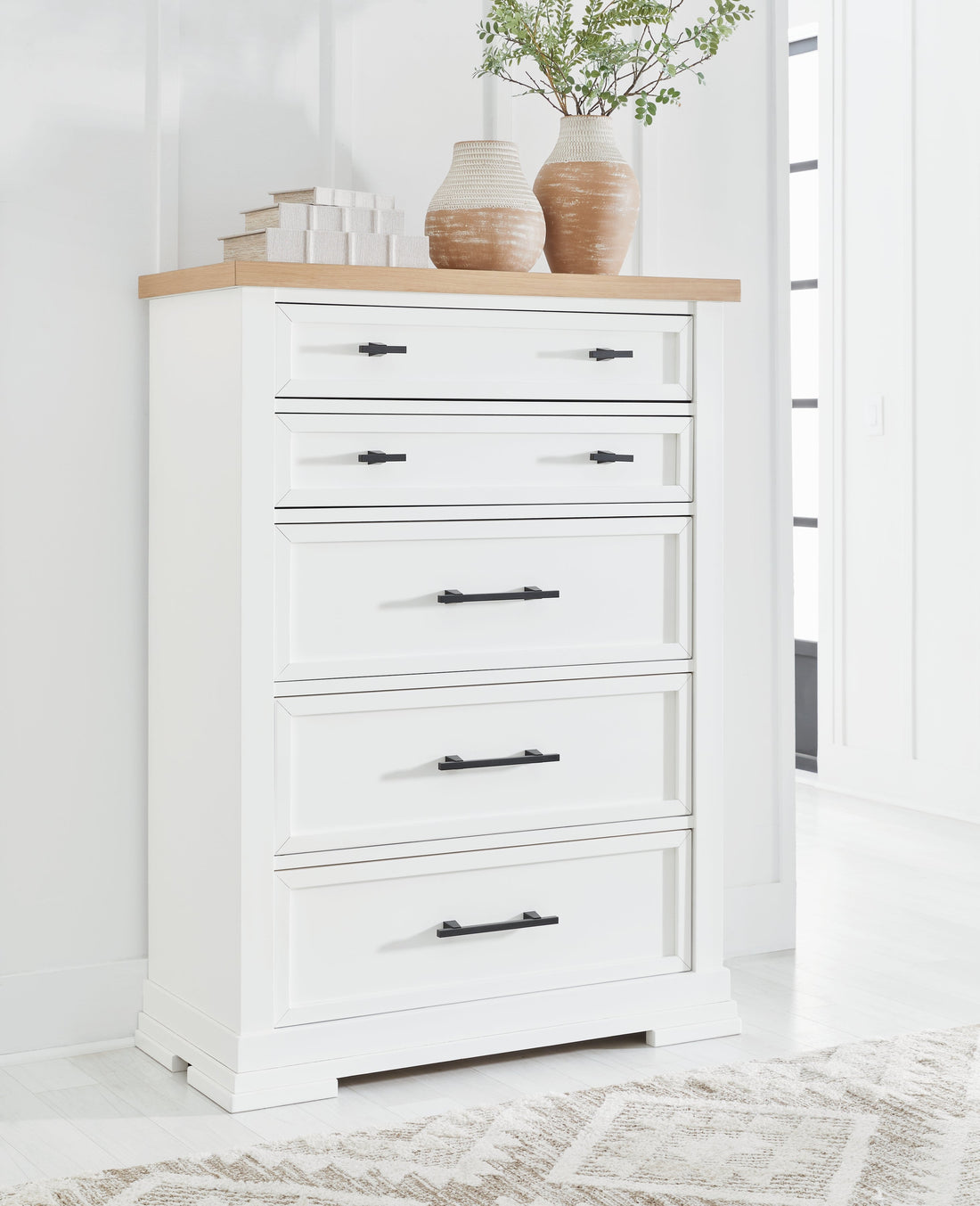 Ashbryn White/Natural Chest of Drawers - B844-46 - Bien Home Furniture &amp; Electronics