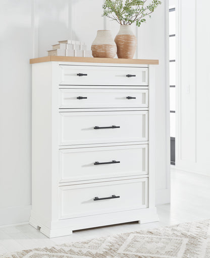 Ashbryn White/Natural Chest of Drawers - B844-46 - Bien Home Furniture &amp; Electronics