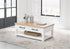 Ashbryn White/Natural Coffee Table - T844-1 - Bien Home Furniture & Electronics